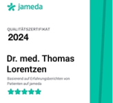 Qualitätszertifikat von Jameda 2024 Dr. med. Thomas Lorentzen